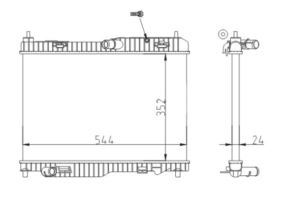 Radiator, engine cooling - 628 670 HART