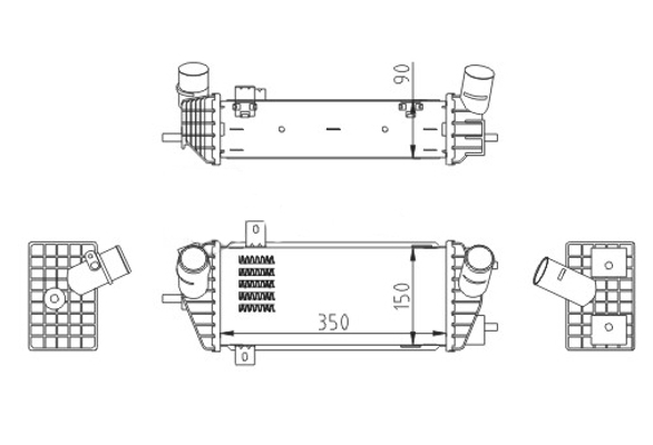 Intercooler, charger - 642 839 HART