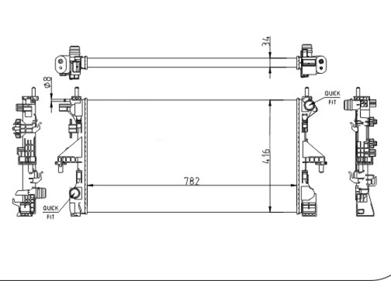 Radiator, engine cooling - 642 966 HART