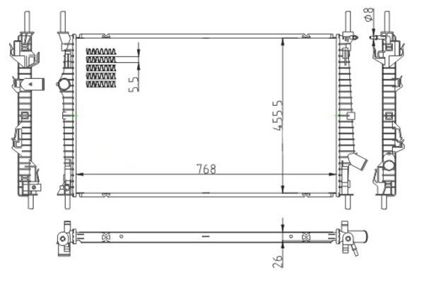 Radiator, engine cooling - 643 015 HART