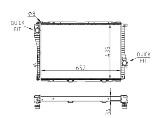 Radiator, engine cooling - 643 016 HART