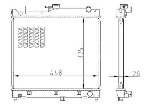 Radiator, engine cooling - 643 020 HART