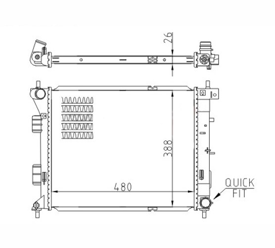 Radiator, engine cooling - 721 370 HART