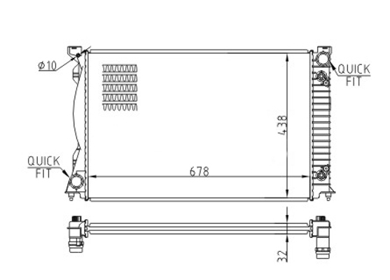 Radiator, engine cooling - 608 146 HART