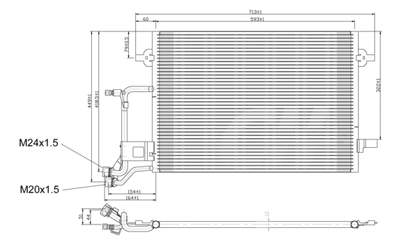 Condenser, air conditioning - 603 524 HART