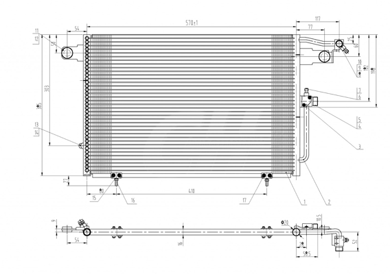 Condenser, air conditioning - 606 001 HART