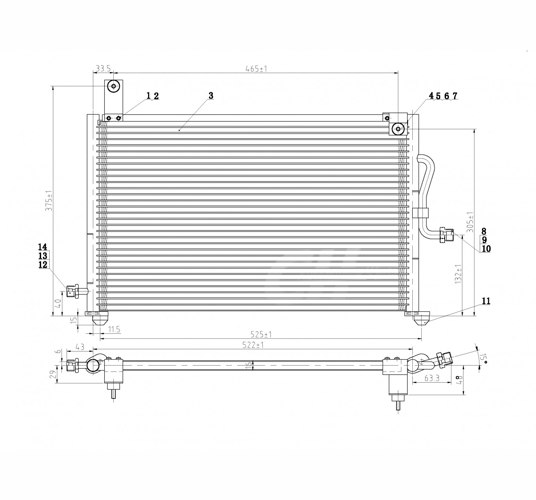 Condenser, air conditioning - 606 064 HART