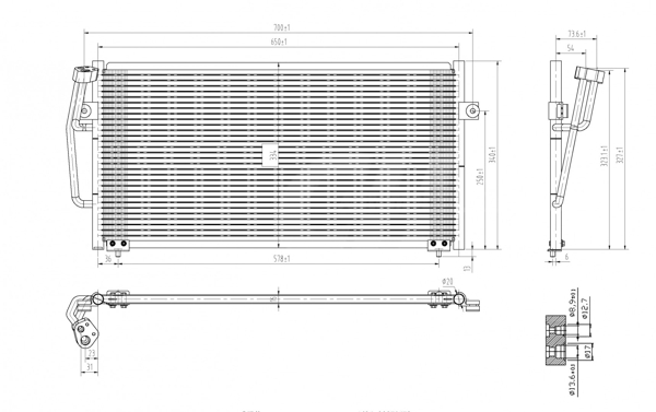 Condenser, air conditioning - 606 217 HART