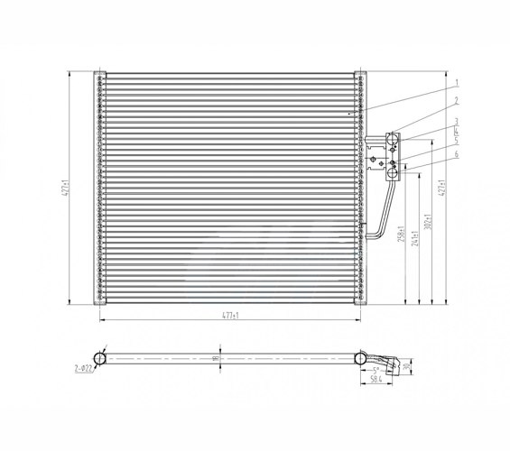 Condenser, air conditioning - 606 226 HART