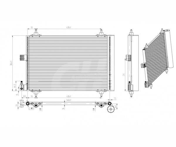 Condenser, air conditioning - 606 467 HART