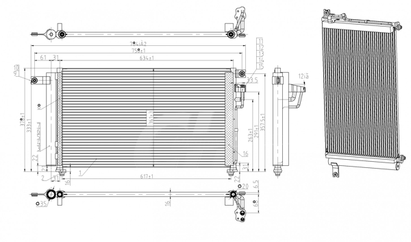Condenser, air conditioning - 606 931 HART