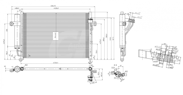 Condenser, air conditioning - 607 136 HART