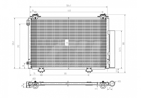 Condenser, air conditioning - 607 147 HART