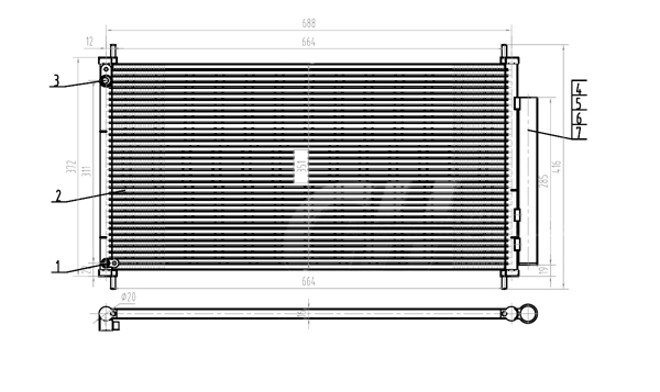 Condenser, air conditioning - 621 599 HART