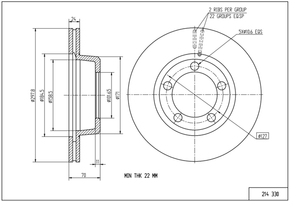 Brake Disc - 214 330 HART