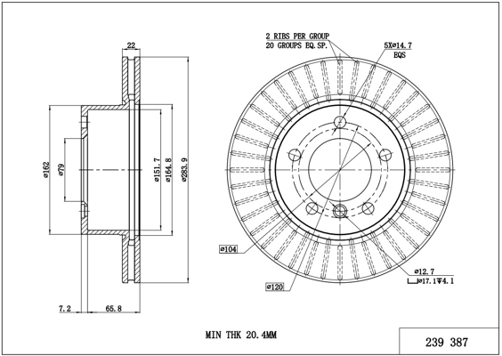 Brake Disc - 239 387 HART