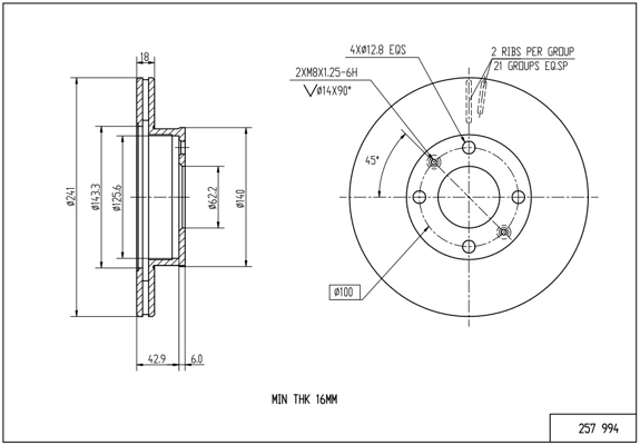 Brake Disc - 257 994 HART