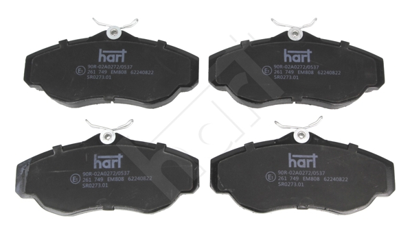 Комплект тормозных колодок, дисковый тормоз - 261 749 HART