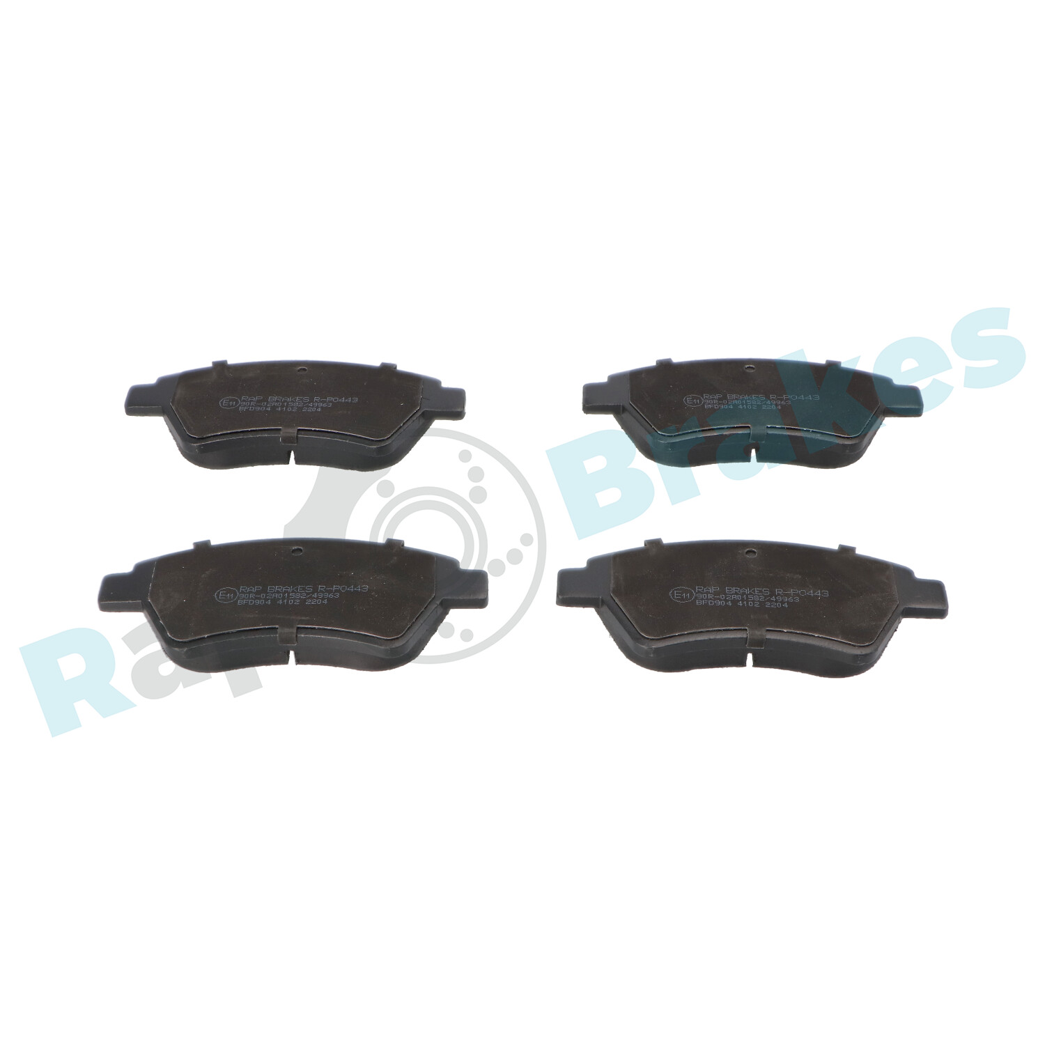 Комплект тормозных колодок, дисковый тормоз - R-P0443 RAP BRAKES