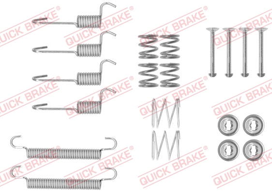 priedų komplektas, stovėjimo stabdžių trinkelės - 105-0008 QUICK BRAKE