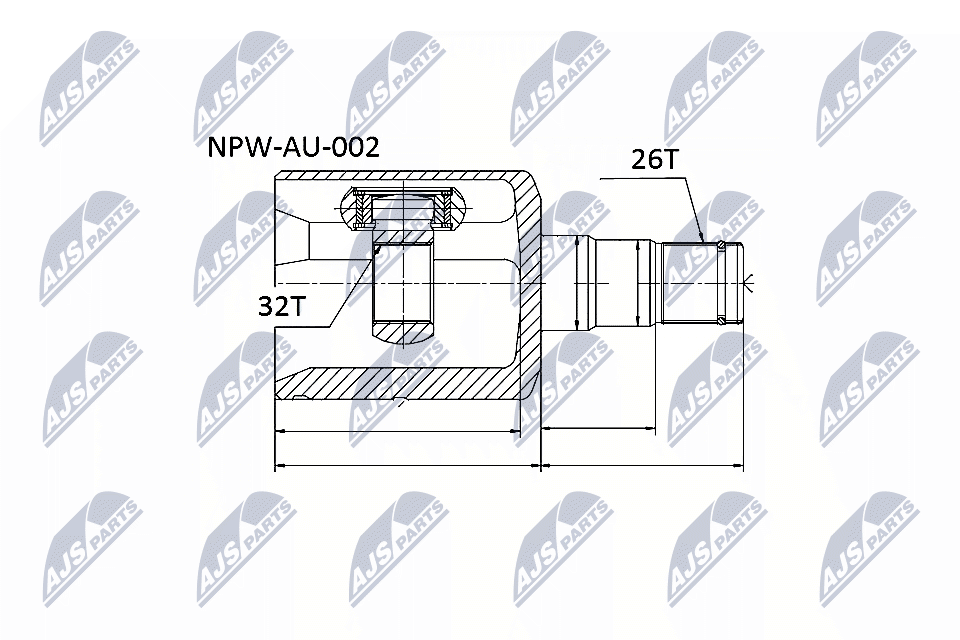 Шарнирный комплект, приводной вал - NPW-AU-002 NTY