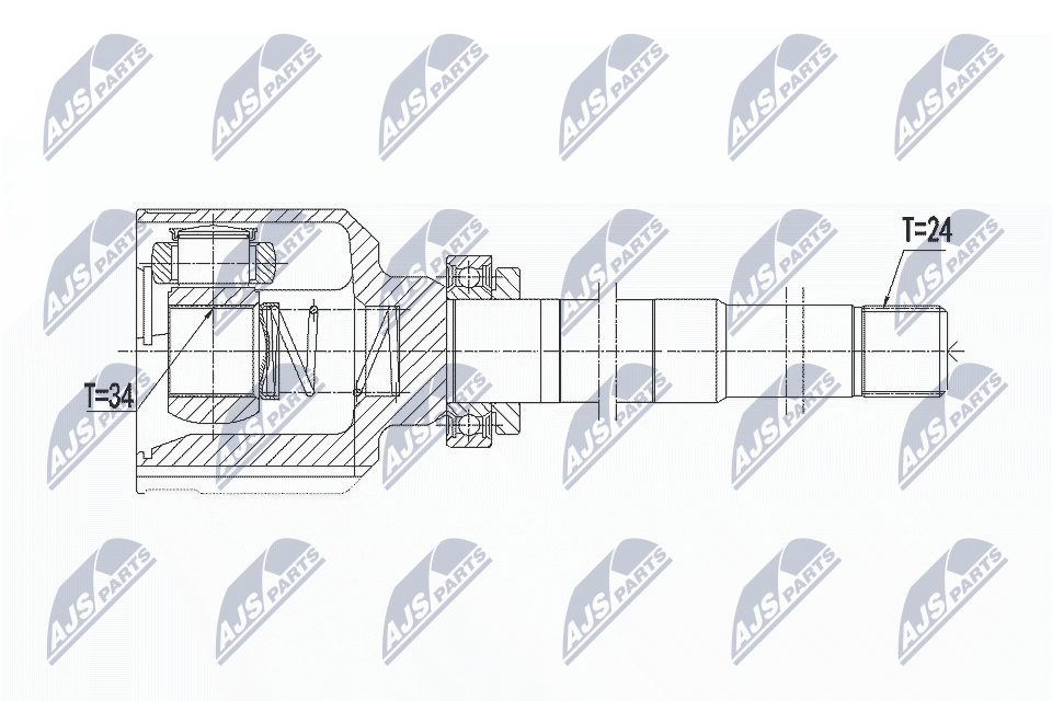 Шарнирный комплект, приводной вал - NPW-CT-058 NTY