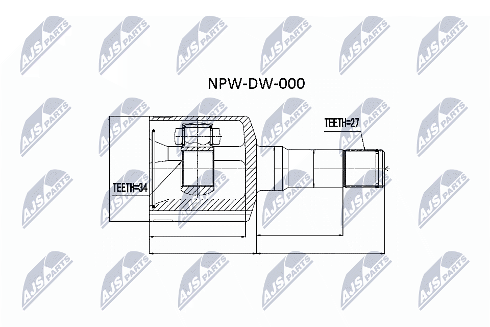 Шарнирный комплект, приводной вал - NPW-DW-000 NTY