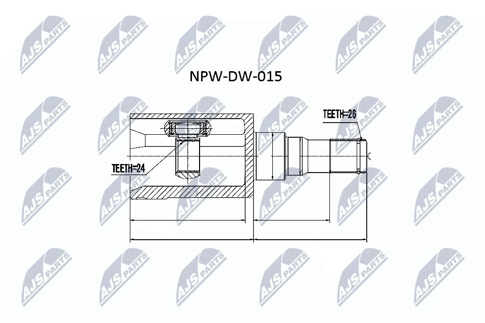 jungčių komplektas, kardaninis velenas - NPW-DW-015 NTY
