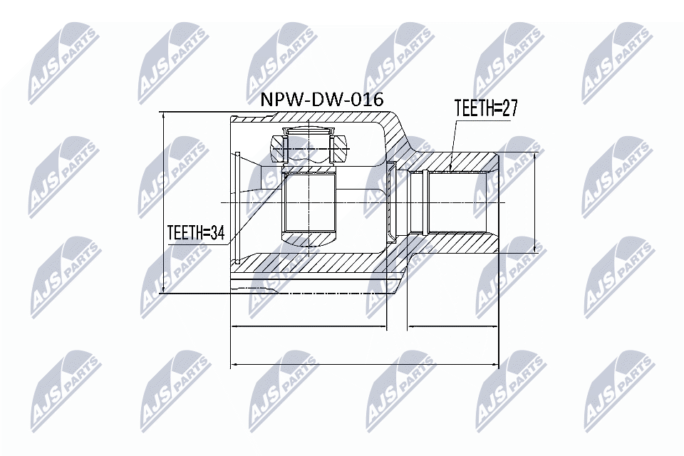 Шарнирный комплект, приводной вал - NPW-DW-016 NTY