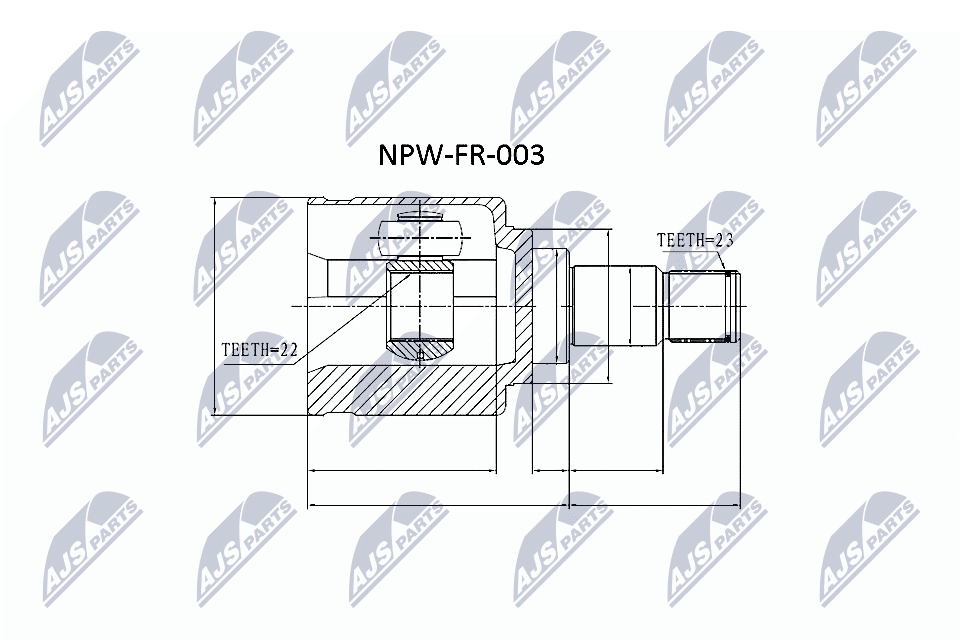 Шарнирный комплект, приводной вал - NPW-FR-003 NTY