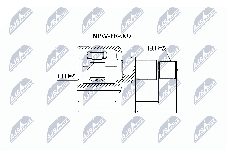 Шарнирный комплект, приводной вал - NPW-FR-007 NTY
