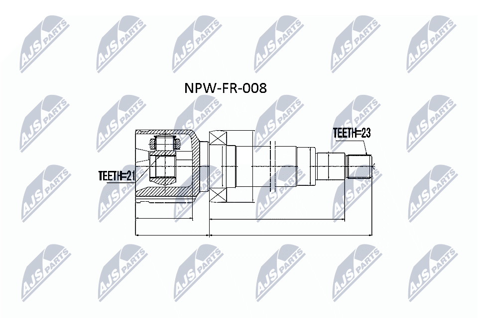 Шарнирный комплект, приводной вал - NPW-FR-008 NTY
