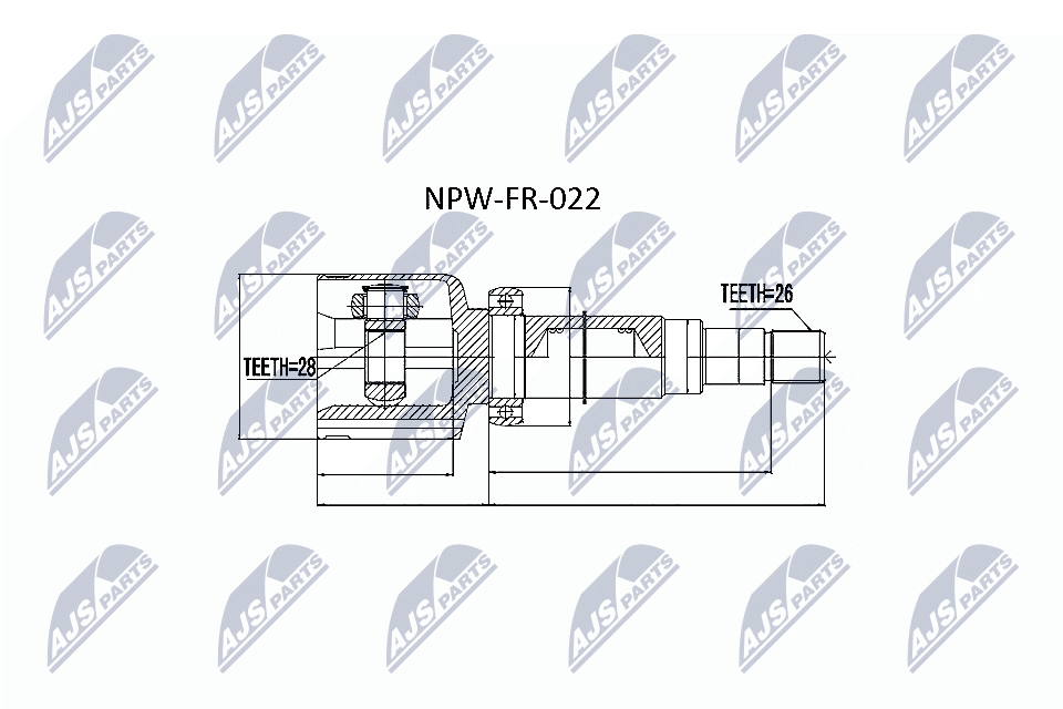 Gelenksatz, Antriebswelle - NPW-FR-022 NTY