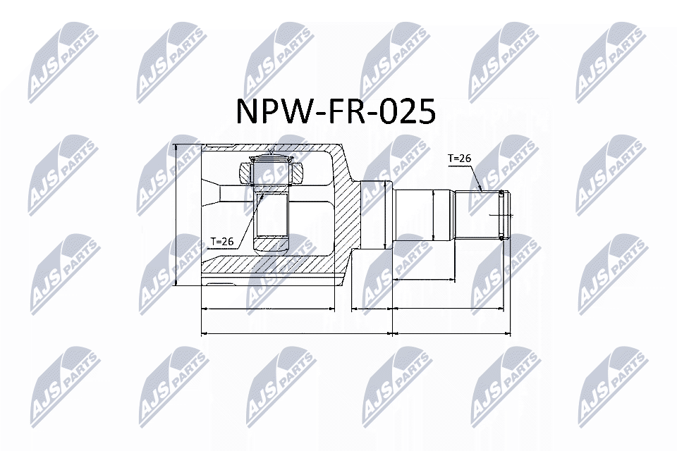 jungčių komplektas, kardaninis velenas - NPW-FR-025 NTY