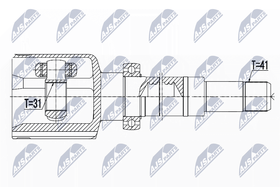 Шарнирный комплект, приводной вал - NPW-FR-059 NTY