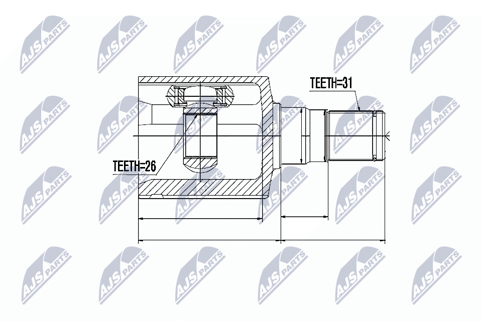 Gelenksatz, Antriebswelle - NPW-FR-065 NTY