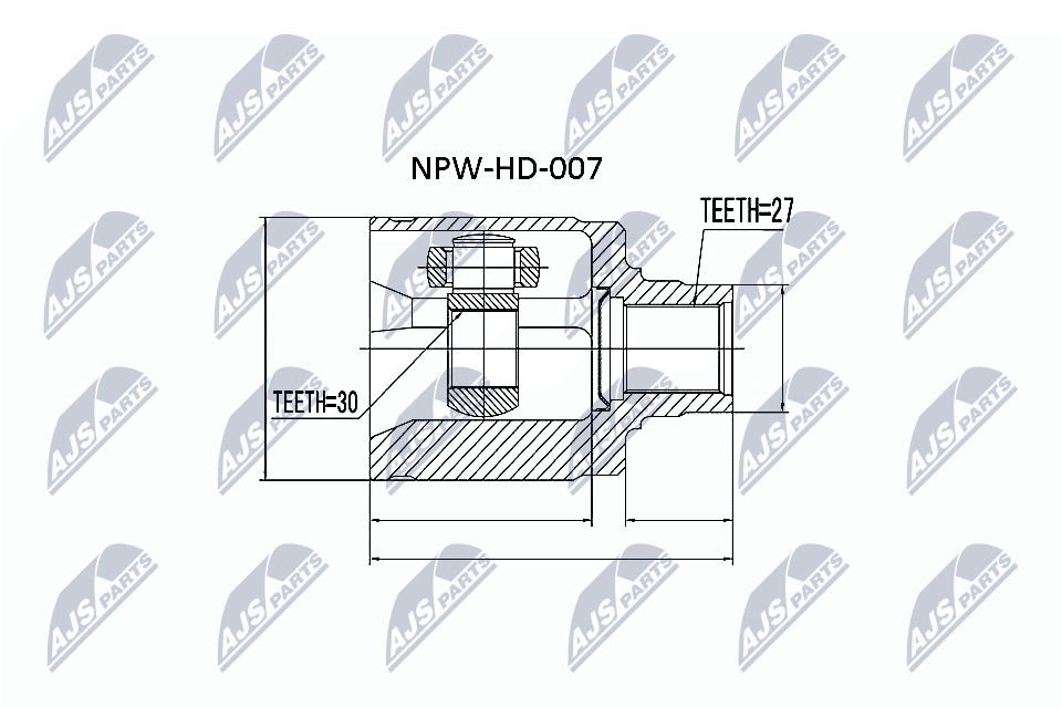 Шарнирный комплект, приводной вал - NPW-HD-007 NTY