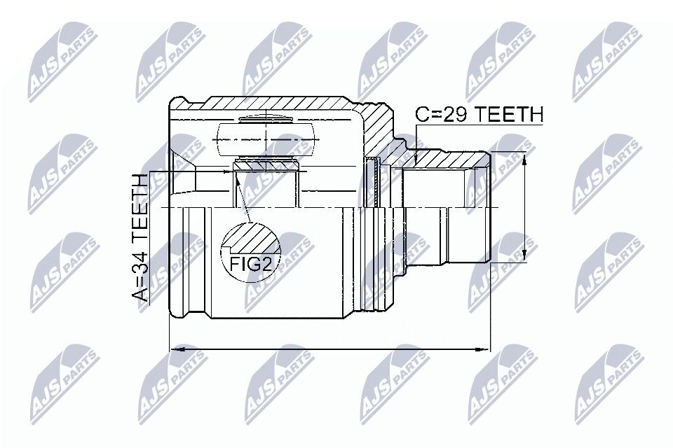 Kit giunti, Semiasse - NPW-HD-017 NTY
