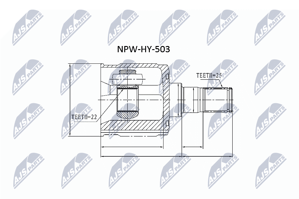Шарнирный комплект, приводной вал - NPW-HY-503 NTY