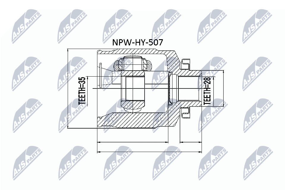 Шарнирный комплект, приводной вал - NPW-HY-507 NTY