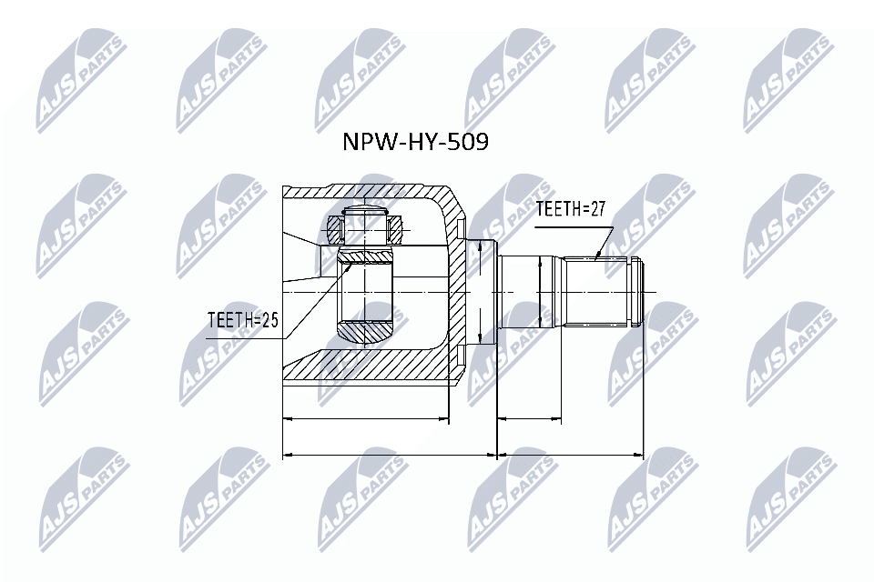 Шарнирный комплект, приводной вал - NPW-HY-509 NTY