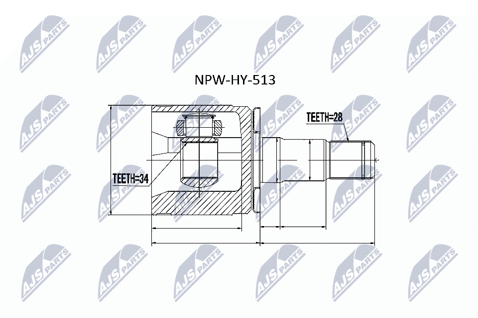 Kit giunti, Semiasse - NPW-HY-513 NTY