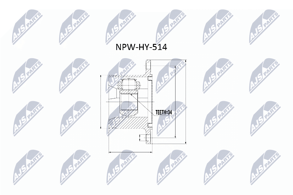Шарнирный комплект, приводной вал - NPW-HY-514 NTY