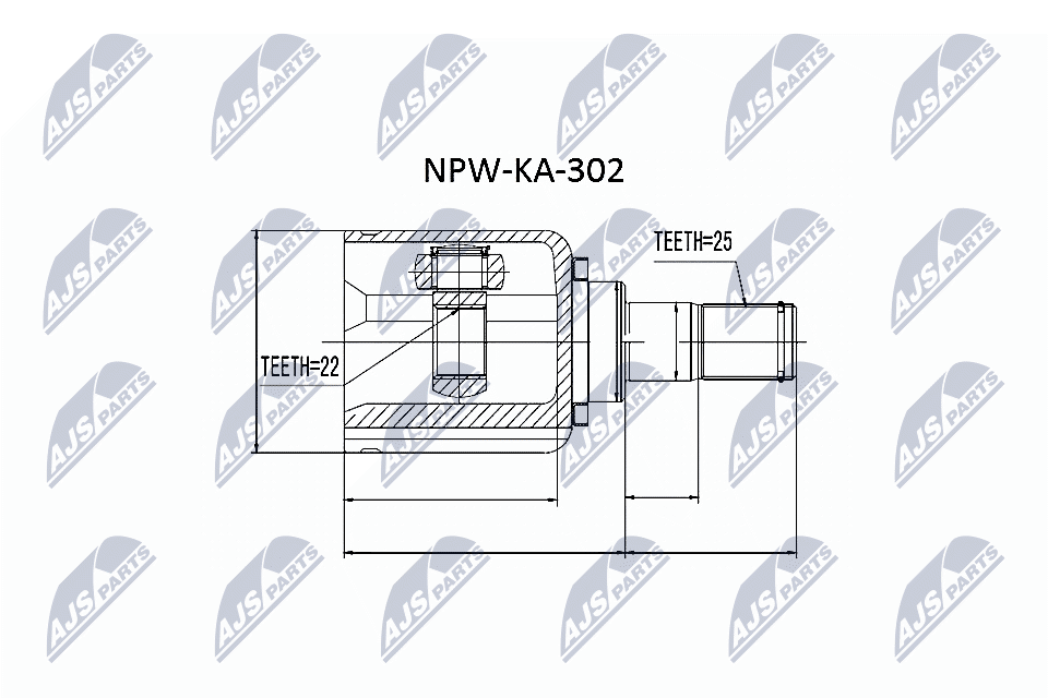 Шарнирный комплект, приводной вал - NPW-KA-302 NTY