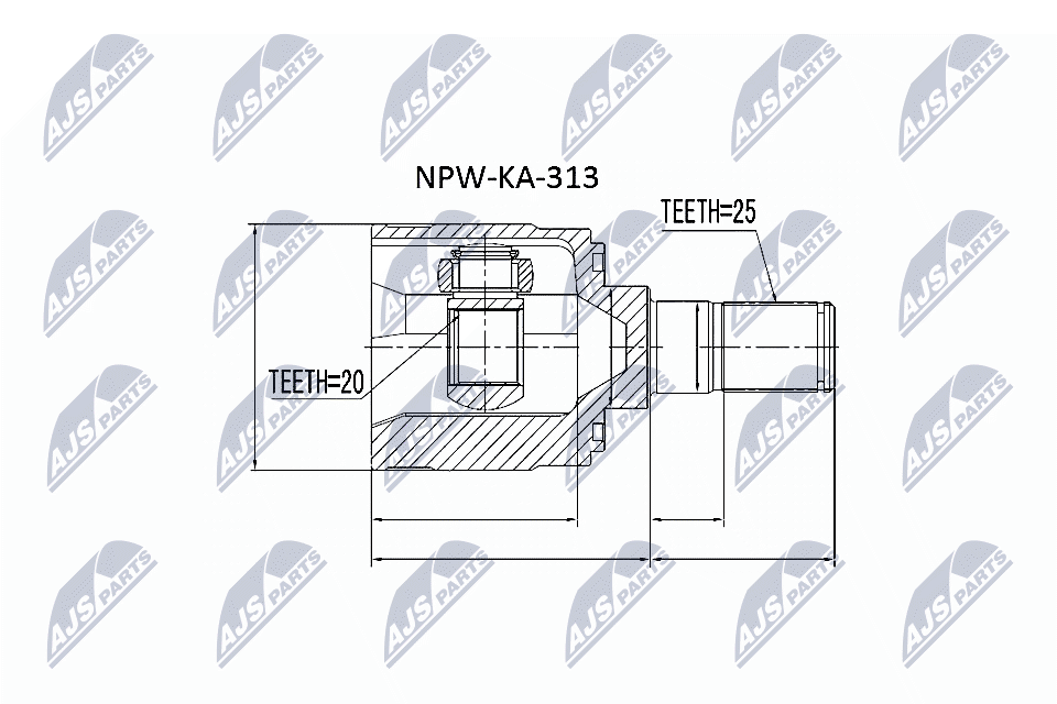 jungčių komplektas, kardaninis velenas - NPW-KA-313 NTY