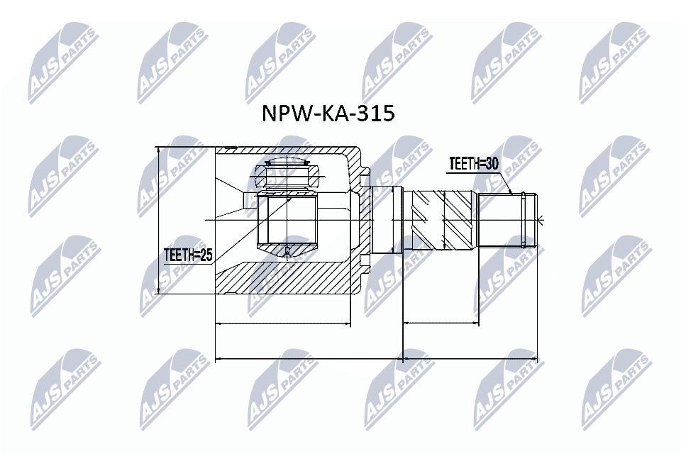 Шарнирный комплект, приводной вал - NPW-KA-315 NTY
