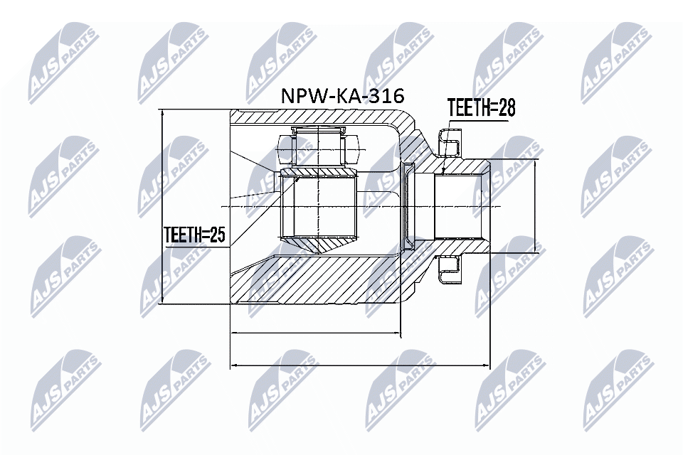 Gelenksatz, Antriebswelle - NPW-KA-316 NTY