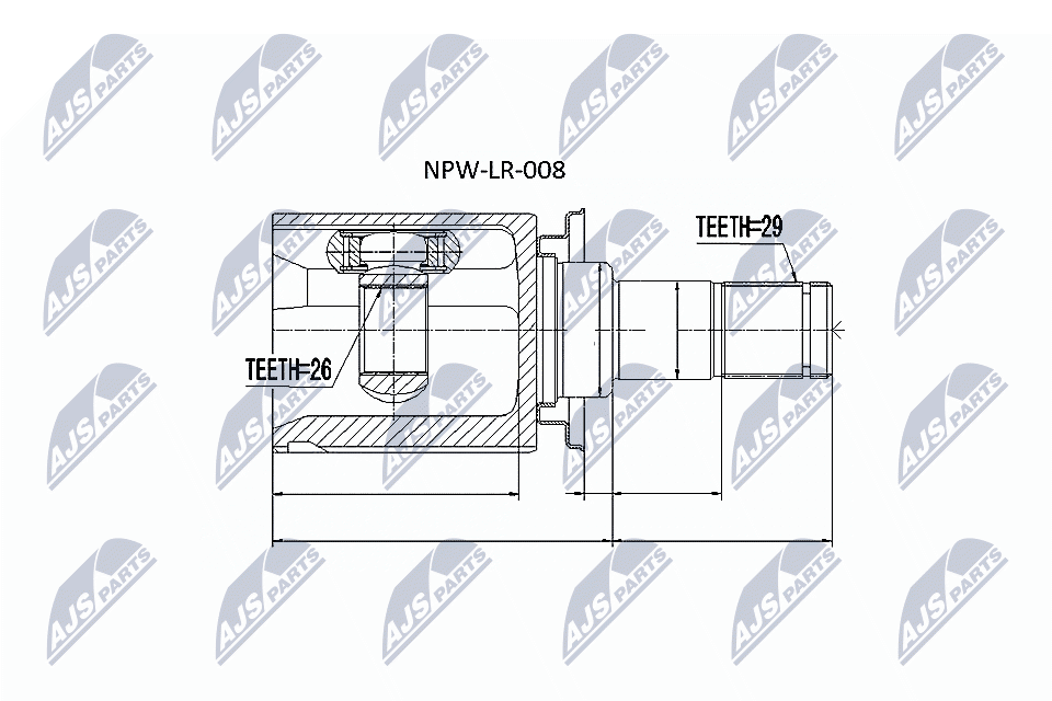 Шарнирный комплект, приводной вал - NPW-LR-008 NTY