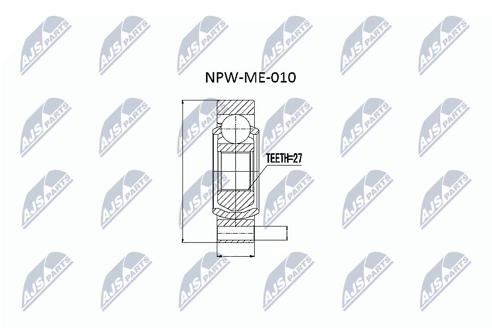 Шарнирный комплект, приводной вал - NPW-ME-010 NTY