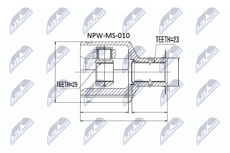 Шарнирный комплект, приводной вал - NPW-MS-010 NTY